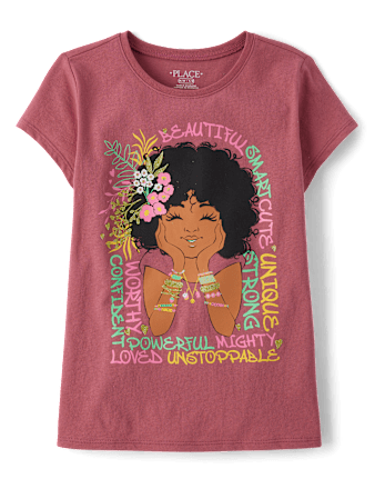 Girls Positive Words Graphic Tee