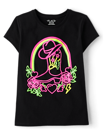 Girls Cowgirl Boot Graphic Tee