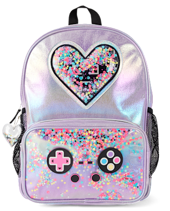 Girls Iridescent Shakey Video Game Backpack