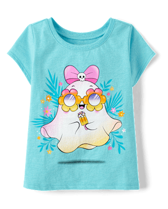 Baby And Toddler Girls Ghost Flowers Graphic Tee