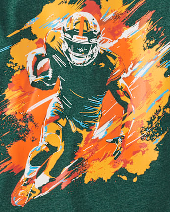 Boys Football Player Graphic Tee
