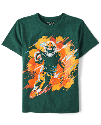 Boys Football Player Graphic Tee