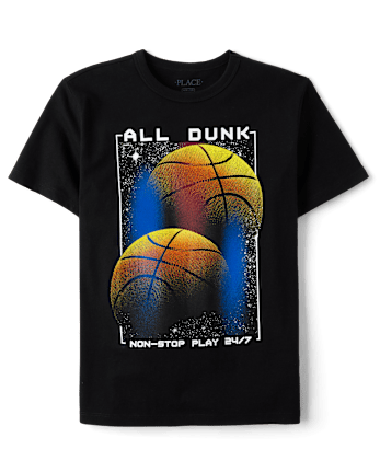 Boys Double Basketball Graphic Tee