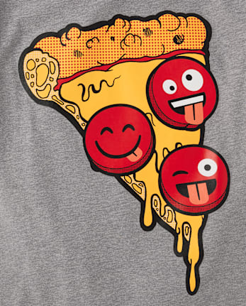 Boys Pepperoni Face Pizza Graphic Tee