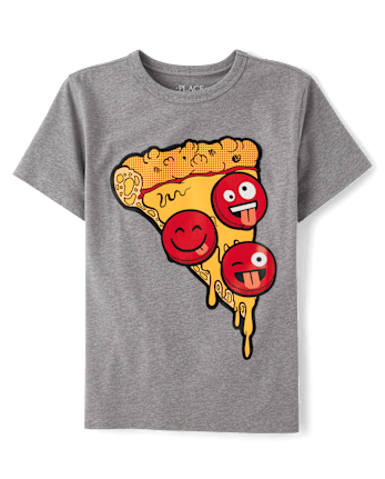 Boys Pepperoni Face Pizza Graphic Tee