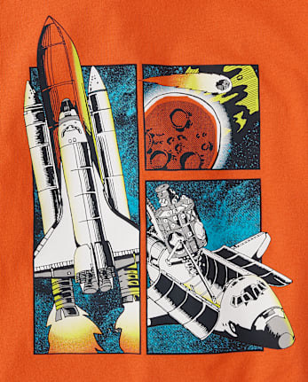 Boys Spaceship Comic Graphic Tee
