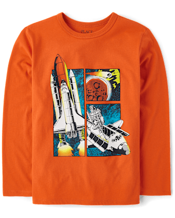 Boys Spaceship Comic Graphic Tee