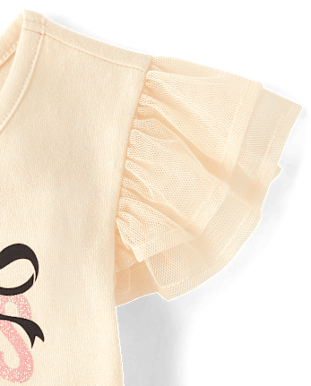 Baby And Toddler Girls Graphic Flutter Top