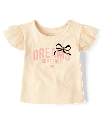 Baby And Toddler Girls Graphic Flutter Top