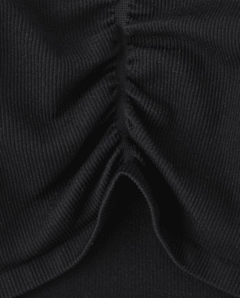 Haut froncé côtelé sans coutures pour fille