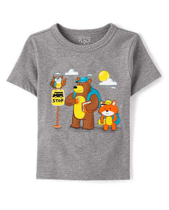 Toddler Boys Animal Bus Stop Graphic Tee