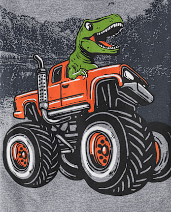 Baby And Toddler Boys Dino Truck Graphic Tee