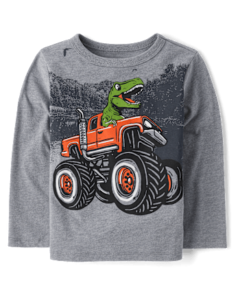 Baby And Toddler Boys Dino Truck Graphic Tee