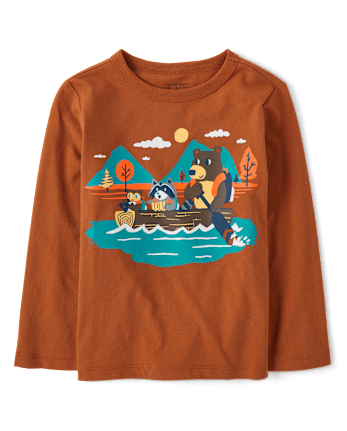 Baby And Toddler Boys Animal Boat Graphic Tee