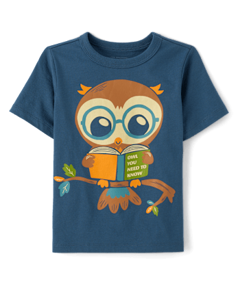 Toddler Boys Reading Owl Graphic Tee