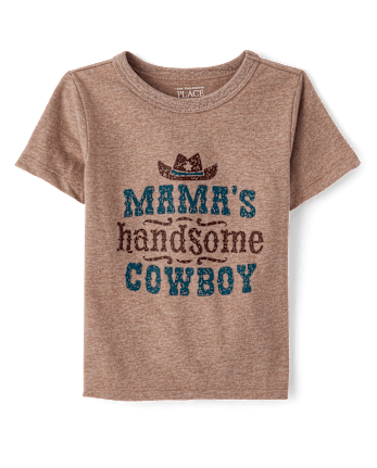 Toddler Boys Mama's Handsome Cowboy Graphic Tee