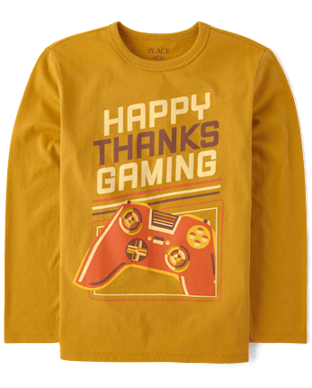 Boys Happy Thanksgaming Graphic Tee