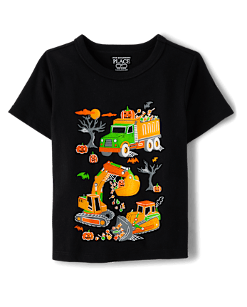 Baby And Toddler Boys Halloween Trucks Graphic Tee