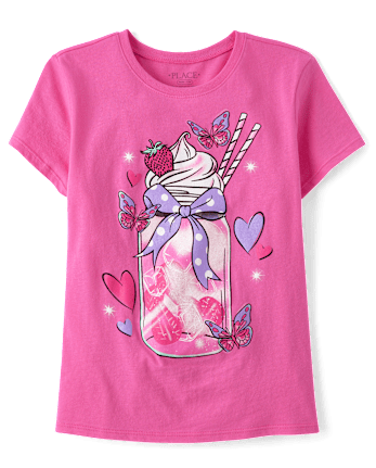 Girls Ribbon Smoothie Graphic Tee
