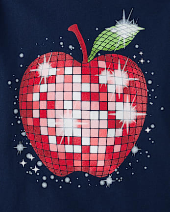 Girls Disco Apple Graphic Tee