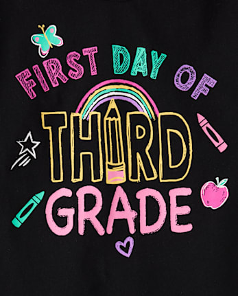 Girls First Day Third Grade Graphic Tee