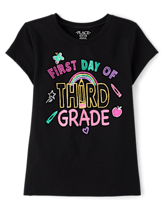 Girls First Day Third Grade Graphic Tee