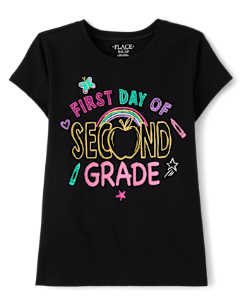 Girls First Day Second Grade Graphic Tee