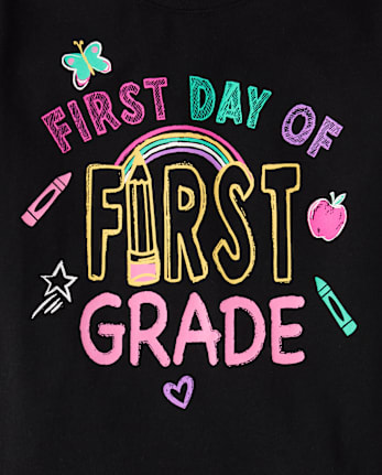 Girls First Day First Grade Graphic Tee