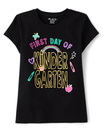 Girls First Day Kindergarten Graphic Tee