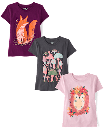 Girls Animal Graphic Tee 3-Pack