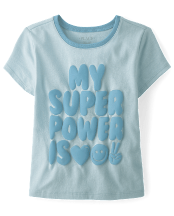 Girls My Super Power Graphic Baby Tee