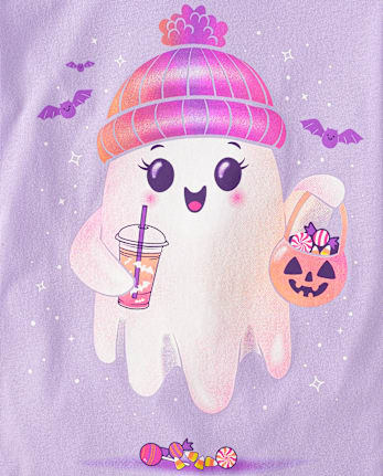 Girls Glow Beanie Ghost Graphic Tee