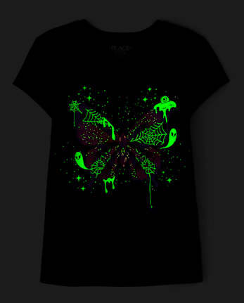 Girls Glow Butterfly Graphic Tee