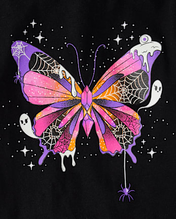 Girls Glow Butterfly Graphic Tee