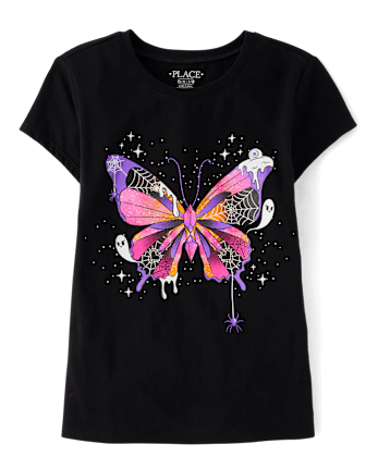 Girls Glow Butterfly Graphic Tee