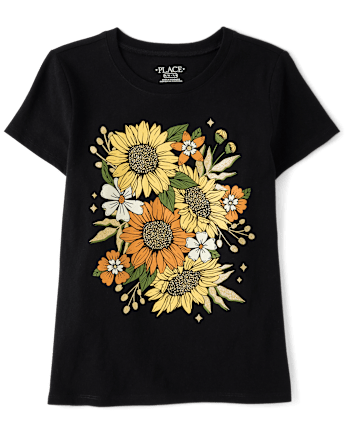 Girls Sunflowers Graphic Tee