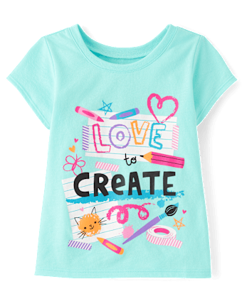 Toddler Girls Love to Create Graphic Tee
