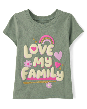 Baby And Toddler Girls Love My Family Graphic Tee