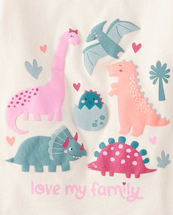 Lot de 3 t-shirts à imprimé dinosaure pour bébés et petites filles