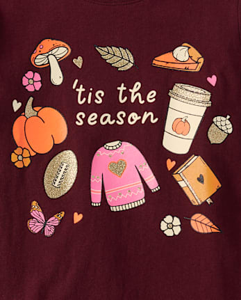 T-shirt graphique « C'est la saison » pour filles