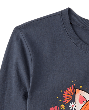 T-shirt graphique chat fantôme pour fille