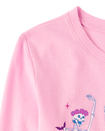 T-shirt graphique ballerines squelettes pour filles
