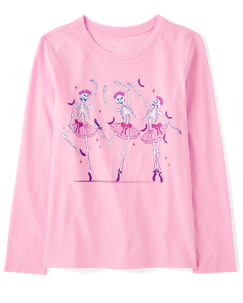 Girls Skeleton Ballerinas Graphic Tee