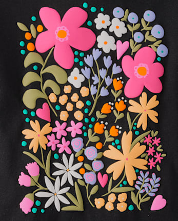 Girls Flowers Graphic Tee