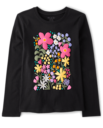 Girls Flowers Graphic Tee