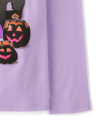 T-shirt graphique chat sorcière pour fille