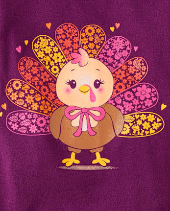 Baby And Toddler Girls Turkey Graphic Tee