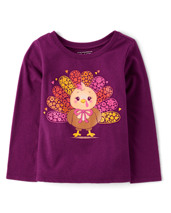 Baby And Toddler Girls Turkey Graphic Tee