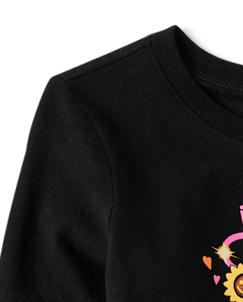 T-shirt graphique pour bébé et petite fille avec motif chat buvant