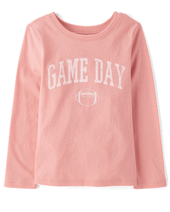 Baby And Toddler Girls Football Game Day Graphic Tee
